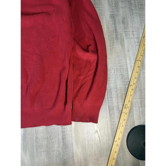 Vintage Ll Bean Five Button Henley Heavyweight Sweater Red Fisherman Men’s LT - Picture 7 of 8